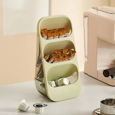 Produktbild von Teebeutel-Organizer mit 3 Fächern für Kaffeekapseln und Zucker