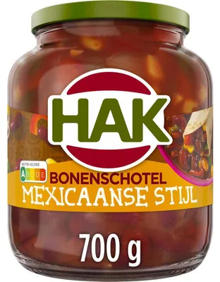 Imagen del producto de Hak Bonenschhotel Mexicaans 700g – Vieira picante a la mexicana, abundante y deliciosa