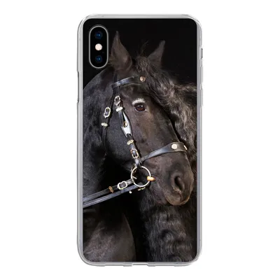 Produktbild von MuchoWow® Handyhülle Schutzhülle Hülle für iPhone Xs Pferd - Halfter - Mähne Silikon Softcase Handy Hülle - Handytasche