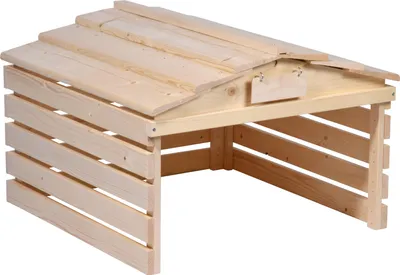 Image de dobar Garage pour tondeuse-robot avec toit amovible, abri pour Automower, 78,5 x 74 x 52,5 cm, épicéa, naturel