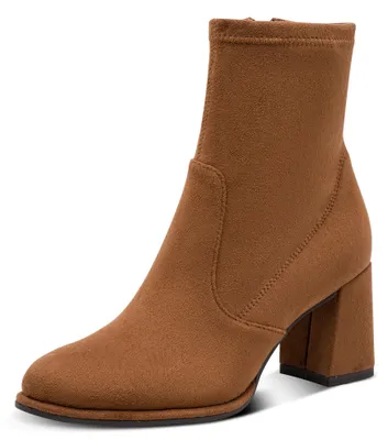Immagine prodotto di Stivaletti da donna Tamaris con tacco a blocco e tomaia elasticizzata, modello 1-25057-43, taglia: 38 EU, colore: marrone