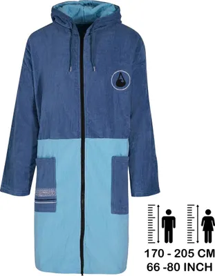 Produktbild von Wave Hawaii Zip Poncho Longsleeve Bleys, Baumwolle Velours, Size L WH4054
