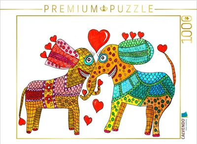 Produktbild von CALVENDO Puzzle Verliebte Elefanten | 1000 Teile Lege-Größe 64x48cm Foto-Puzzle für glückliche Stunden