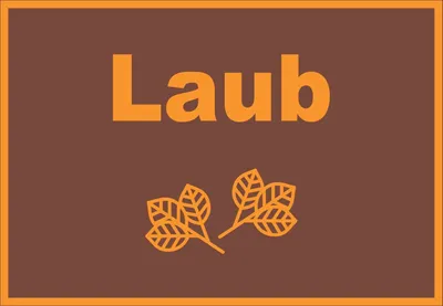 Produktbild von Laub Mülltrennung Schild mit Text Symbol Blätter Blattwerk waagerecht A6 Rückseite selbstklebend