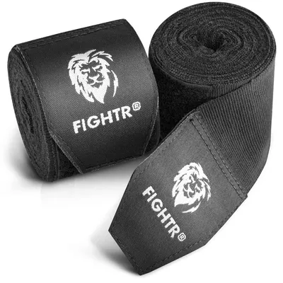 Produktbild von Boxbandagen Handbandagen Boxverband - 400 x 5 cm - Halbelastisch - Daumenschlaufe - Schwarz