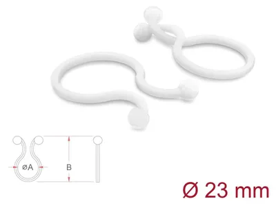 Obrázok produktu pre Káblové prepichovače, priehľadné, 23 mm – 100 kusov na usporiadanie káblov