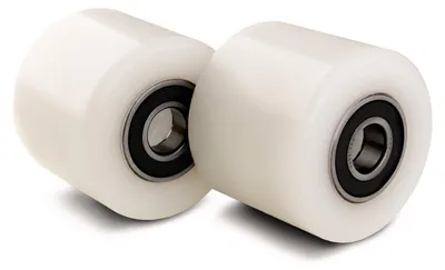 Imagen del producto de Juego de 2 ruedas para transpaleta, rodillo de carga de nylon, diámetro de 82 mm, capacidad de carga de 700 kg