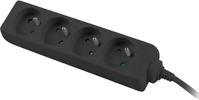 Obrázok produktu pre Lanberg PS0-04E-0150-BK, 1,5 m, Vnútorný, Typ E, Čierna, 4 AC zásuvky/AC zásuviek, 10 A