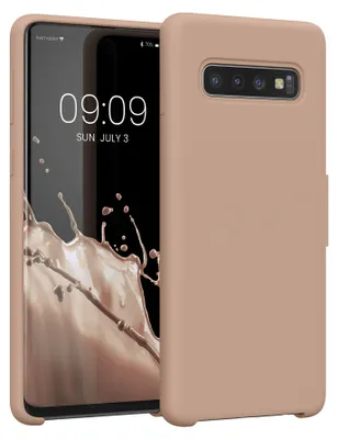 Produktbild von kwmobile Handyhülle für Samsung Galaxy S10 Hülle - Case Silikon - Kabelloses Laden - Schutzhülle Cover in Altrosa matt