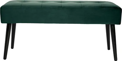 Produktbild von Miliboo - Gepolsterte Design-Bank aus dunkelgrünem Samtstoff und schwarzem Metall L95 cm GUESTA