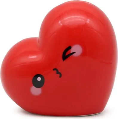 Produktbild von Puckator Spardose Herz Rot Sparbüchse Keramik Sparschwein ca. 12 x 12 x 8,5 cm