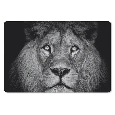 Produktbild von MuchoWow® Mauspad Mousepad Löwe - Porträt - Schwarz - Weiß 27x18 cm - Mousepads - Maus Mat - Pad - Mausunterlage - Büroartikel - Desk Matten
