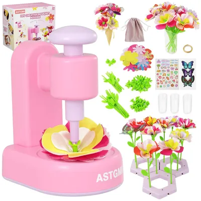 Productafbeelding van Bloemenboeket-knutselset. Knutselset voor kinderen vanaf 4 jaar. Creatieve set voor meisjes, een educatief speelgoed voor meisjes van 4-7 jaar. Ideaal als cadeau voor peuters