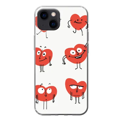 Produktbild von MuchoWow® Handyhülle Schutzhülle Hülle für iPhone 13 mini Eine Illustration von neun Herzen mit Emotionen Silikon Softcase Handy Hülle - Softcase