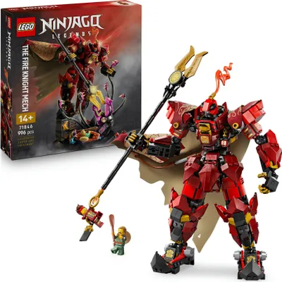 Produktbild von LEGO NINJAGO Der Feuerritter-Mech - Monstrosity Set mit beweglicher Figur, 2 Minifiguren und einem Seeungeheuer auf einem Ständer - Geburtstagsgeschenk für Jungen & Teenager ab 14 Jahren - 71846
