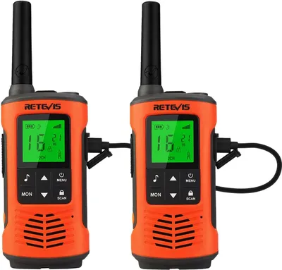 Obrázek produktu pro Retevis RT45P PMR dvoucestné vysílačky (IP67 vodotěsné 16 kanálů VOX LED baterka SOS Alarm vysílačka s dobíjecí baterií pro dospělé Lov Kempování Plavání) Balení po 2 kusech