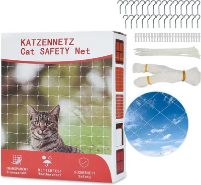 Produktbild von Jopassy Katzennetz Sonstiges Katzenzubehör Sicherheitsnetz Balkonnetz Katzenschutznetz odTransparent 3x8m