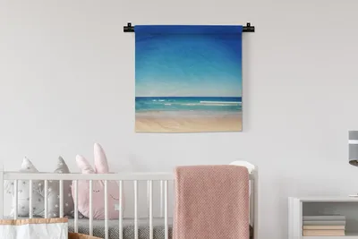 Produktbild von MuchoWow® Wandteppich Wandbehang Strand - Meer - Blau 60x60 cm Tapisserie Dekoration Wandtuch - Dekorationen - Wand Decke