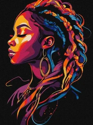 Image de Peinture par numéros - Cheveux colorés 30 x 40 cm - Ideyka