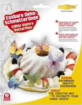 Produktbild von Tortendeko Essbare Schmetterlinge Oblaten