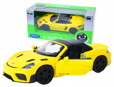 Produktbild von Welly Porsche 718 Spyder RS Metallauto gelb 1:34
