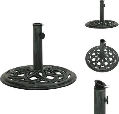 Immagine prodotto di vidaXL Supporto per ombrellone verde 44x44x31 cm in ghisa - Supporto per ombrellone