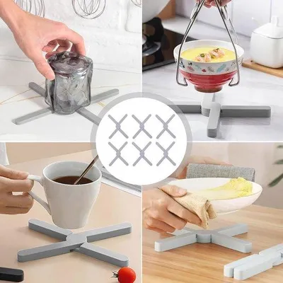 Produktbild von Famanu Silikonuntersetzer hitzebeständig - Set von 6 in Grau