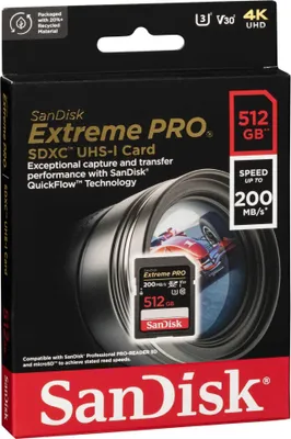 Image de SanDisk Extreme Pro SDXC 512GB UHS-I C10 U3 V30