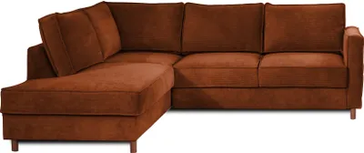 Produktbild von Lisa Design JAKE - Ecksofa mit Schlaffunktion - 5-Sitzer - Samt - links , Rostfarben