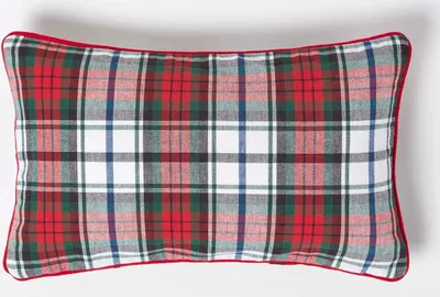Produktbild von HOMESCAPES Roter Schottenmuster-Kissenbezug MacDuff, 30 x 50 cm