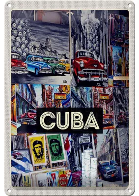 Produktbild von Blechschild Reise 20x30cm Cuba Karibik Freiheit Stadt Gemälde