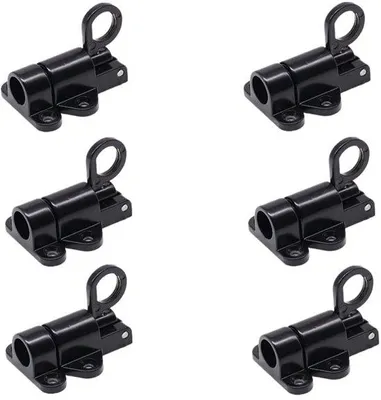 Produktbild von Automatische Veertrekring-Set mit 6 Schuifsloten - Aluminiumlegering - Bevestigungsclips - Badkamerdeuren Sicherung - Bevestigungsringe