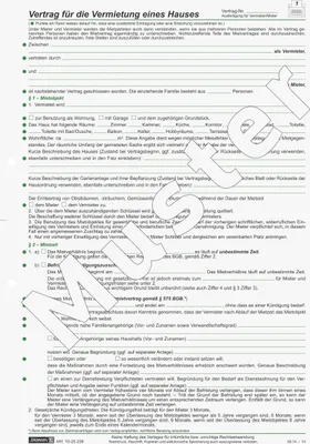 Produktbild von Mietvertrag Häuser A4 5 Seiten Packung mit 10 Stück