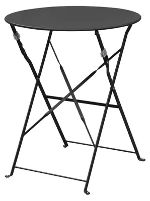 Runder Stahl-Tisch im Strohstil, schwarz, 600 mm, 2 Sitzplätze