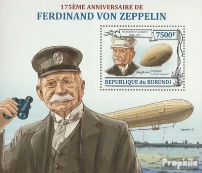 Produktbild von Briefmarken Burundi 2013 Mi Block 363 (kompl. Ausgabe) postfrisch Ferdinand von Zeppelin