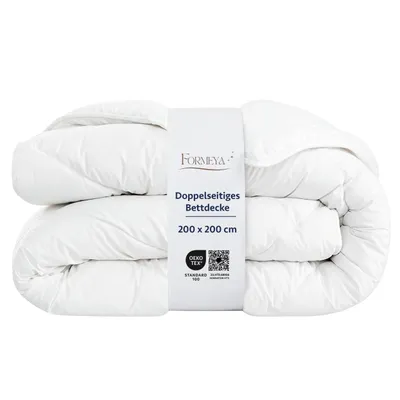 Produktbild von Mikrofaser Bettdecke Weiß, 200x200 cm,Doppelbett Leichtes Steppbett–Atmungsaktive Ganzjahresdecke aus Mikrofaser, Waschbare Bettdecke, 300 gr/m² Faser