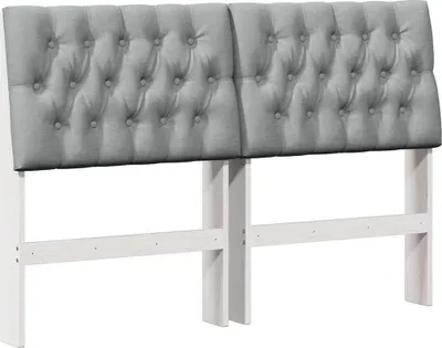 Zdjęcie produktu dla vidaXL Zagłówek tapicerowany jasnoszary 135 cm lite drewno sosnowe