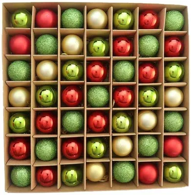 Produktbild von Unyqoos® Set mit 49 glänzenden Weihnachtsbällen für vielseitige Partydekoration