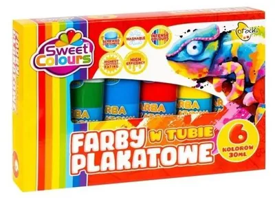 Obrázok produktu pre Plakatové farby v tubách, 6 farieb, 30 ml – Sweet colours