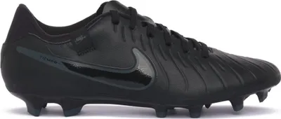 A black Nike soccer cleat is shown from the side against a white background.