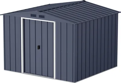 Produktbild von Duramax Metall Gartenhaus 262x234  Geräteschuppen Garten Gerätehaus Schiebetüren, H. 191 x B. 262 x T. 234 cm, Metall