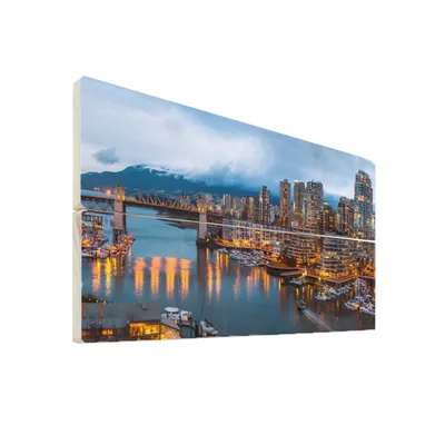 Produktbild von Wanddekoration Holz Gemälde - Burrard-Brücke in Vancouver - 120x80 cm - Wanddekoration - Wohnzimmer - Schlafzimmer