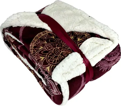 Produktbild von Kuscheldecke XL Flanell Sherpa 150x200cm Ornamente 3 Farben