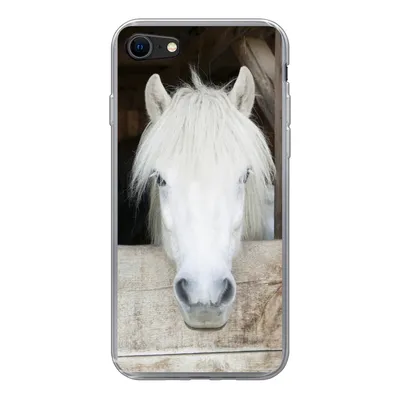 Produktbild von MuchoWow® Handyhülle Schutzhülle Hülle für iPhone 7 Pferde - Pferdestall - Regale Silikon Softcase Handy Hülle - Kartenhalter