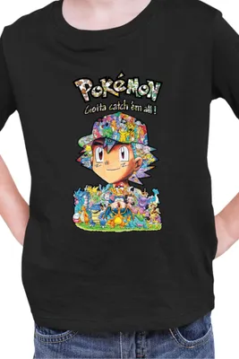 Obrázek produktu pro Dětské Triko Japan Manga Anime Comics Pokemon 019, / Černá