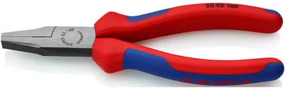 Zdjęcie produktu dla Knipex 20 02 160, Szczypce półokrągłe, Stal chromowo-wanadowa, Plastik, Niebieski, Czerwony, 160 mm, 172 g