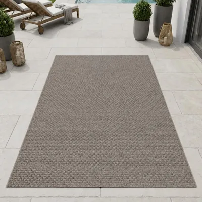 Produktbild von Moderner Teppich Taupe Flechtstruktur Indoor Outdoor Größe - 140 x 200 cm