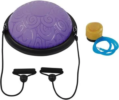 Produktbild von Balance-Board 46 cm - Balance- und Krafttraining - Halbkugel - Gymnastik- und Yoga-Trainingsball - mit Widerstandsbändern - für Fitness und Core Training
