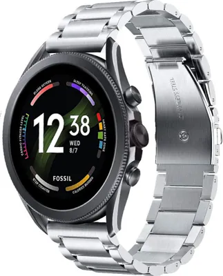 Produktbild von Strap-it Titanarmband - Kompatibel mit Fossil Gen 6Armband 44mm Fossil uhrenarmband Fossil ersatzarmband Uhren armband ersatz für Smartwatch 22mm Armband Silber 22mm