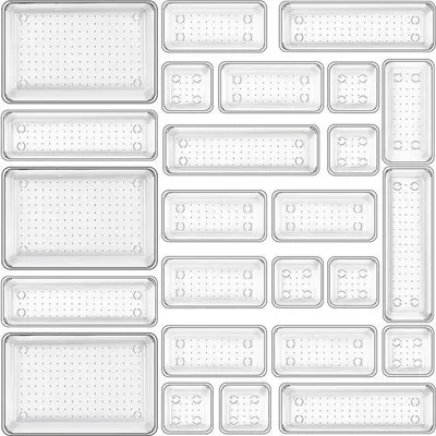 Image de Système de rangement à 25 pièces, en plastique transparent, pour la cuisine et la salle de bains